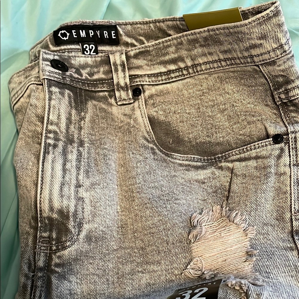 Empyre Gray Skinny Distressed Jeans